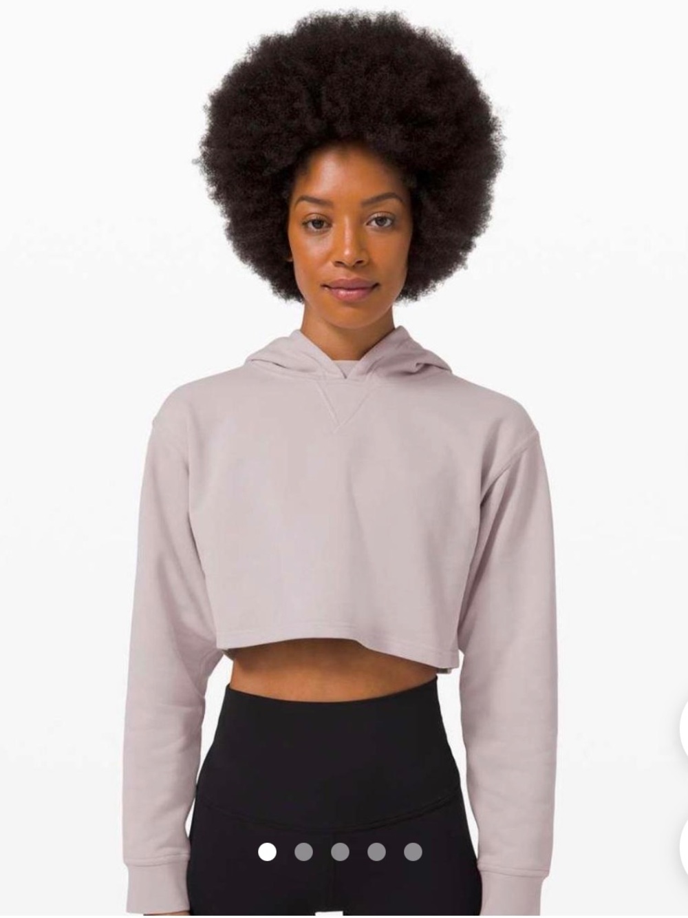 lululemon athletica Cropped Hoodie in Light Gray with Purple Tones